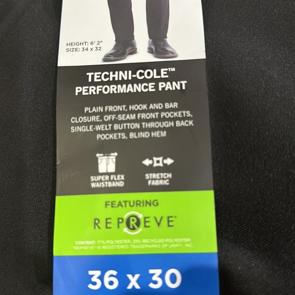 NWT Kenneth Cole Reaction Men’s Techni-cole Performance Dressing Pant - Picture 6 of 8